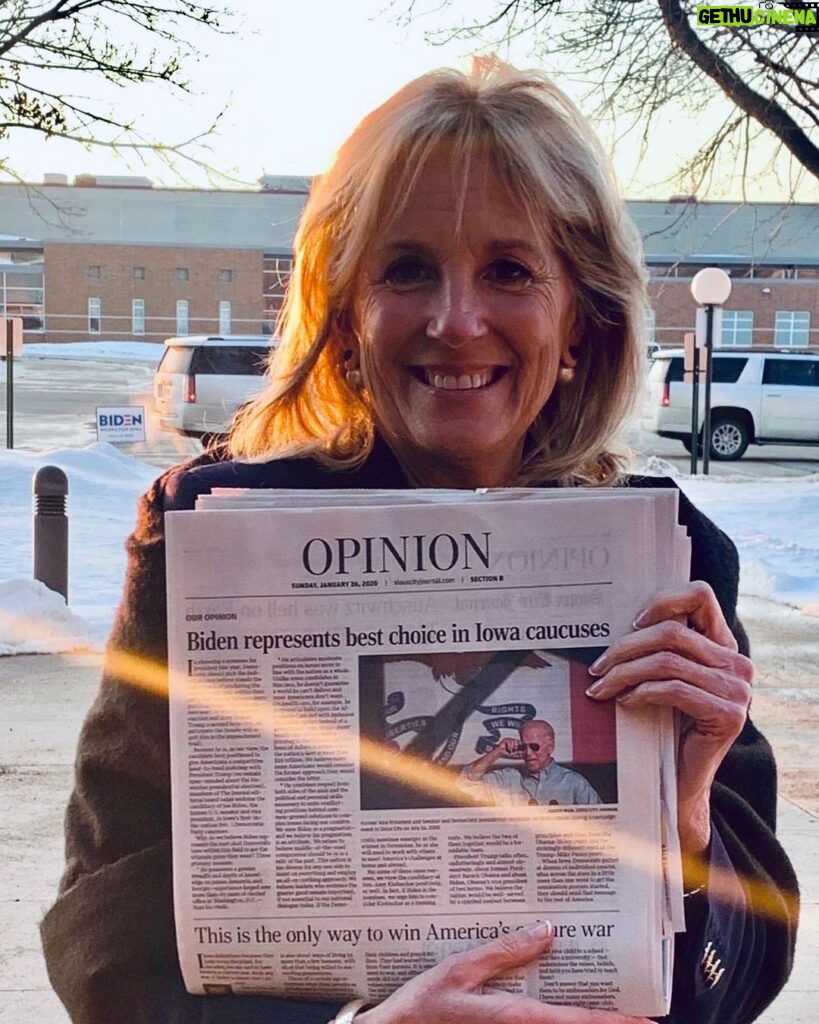 Jill Biden Instagram - Thanks, Sioux City Journal! @JoeBiden’s my favorite candidate, too.