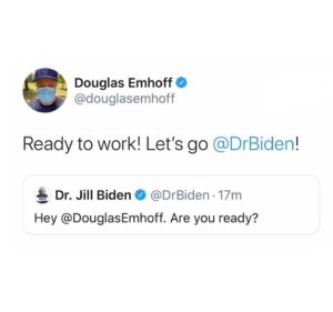 Jill Biden Instagram - Okay @DouglasEmhoff. Let’s win this, together.