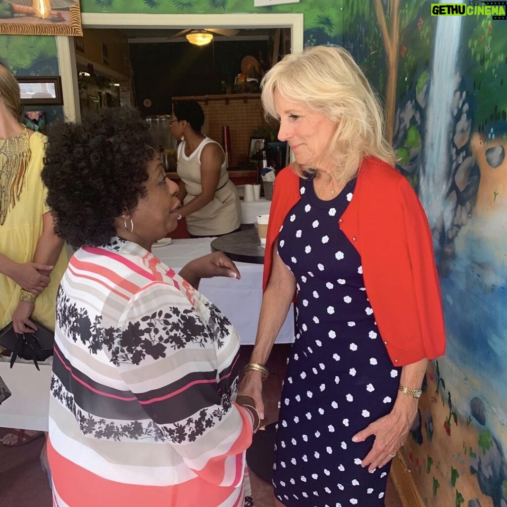 Jill Biden Instagram - Having it all really means giving it all — doesn’t it? As women, our work, our families, our aspirations and our ambitions are all so important. Inspired by the women of #Charleston — thank you for joining me this morning. Dellz Uptown