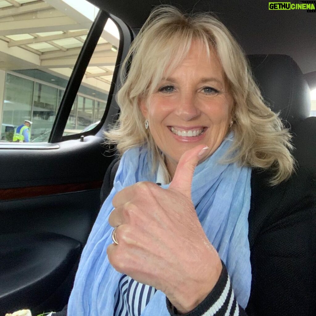 Jill Biden Instagram - Finals are officially over and grades are posted—phew!#teacherappreciationweek Now off to Arizona! ✈️