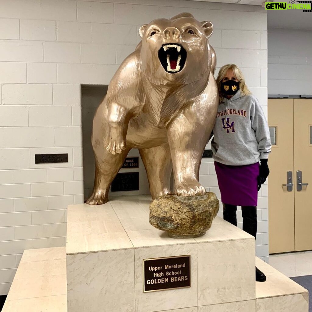 Jill Biden Instagram - Forever an Upper Moreland High School Golden Bear. Thank you for welcoming me home. Willow Grove