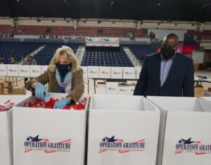Jill Biden Instagram - Small acts of kindness can mean so much - especially to a service member deployed overseas or a military family missing them at home.  Thank you @OpGratitude for letting us join you today and for all you do.