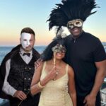 Jimmy Kimmel Instagram - Fun masquerade party in Greece with @MagicJohnson, @TheCookieJ and me (on the left) #MyMagicVacation