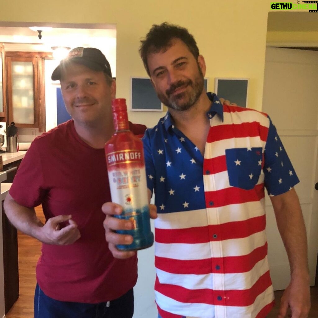Jimmy Kimmel Instagram - Over the years, fashion experts and famous designers often ask “Why do you dress like this on the 4th of July?” and my answer is two-fold... #1 - because, for better or worse, I love this country and #2 - because Marshall’s had a sale. Happy Independence Day to my fellow Americans 🇺🇸🌭