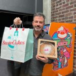 Jimmy Kimmel Instagram - I am lucky and proud to call my great colleagues friends. Thx to @StephenAtHome, @SethMeyers & Mike Shoemaker for the 20th anniversary treats & Andy Cohen for the generous (and hilarious) charity donation. I’ll eat this while I play DKJ.