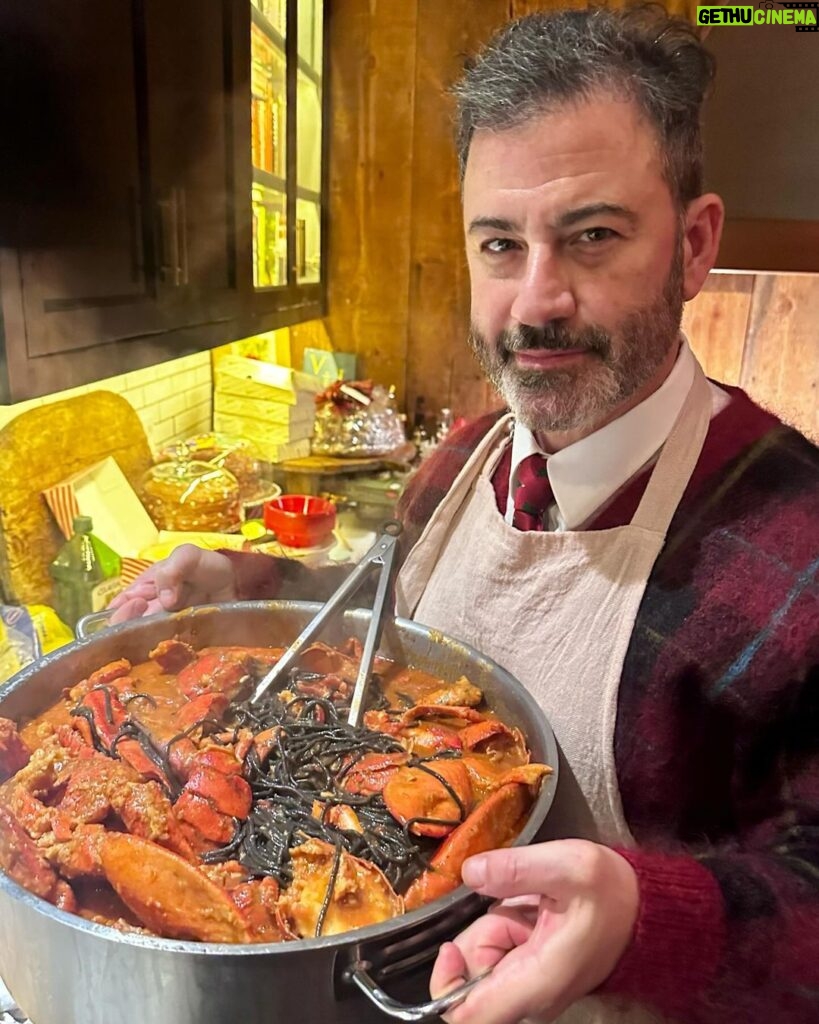 Jimmy Kimmel Instagram - The Feast of Seven Fishes and a lasagna too! From our family to yours, we wish you a warm and wonderful Xmas Eve.