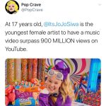 JoJo Siwa Instagram - 4 years ago I released my first song “Boomerang”, and today it hit 900,000,000 views!😱 This is crazy. Thank you so much for the love and support ALWAYS! You guys are the best!🎀✌🏼