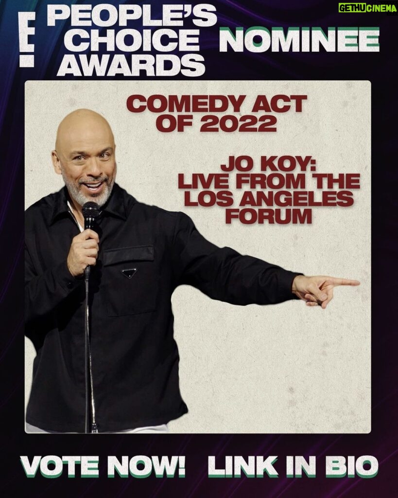 Jo Koy Instagram - I was nominated for a People’s Choice Award for Live at the LA Forum. Click on the link in bio and VOTE! Mahal kita!!