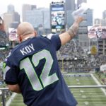 Jo Koy Instagram - Throwing it back to @jokoy raising the @12s flag last Sunday. Who shall it be tonight? 🫡