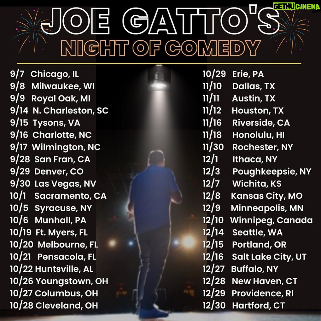 Joe Gatto Instagram - All Fall tour dates are now on sale! It’s been a blast performing for all the fans who have come out to support me and laugh together. Excited to come back strong after taking the summer off and hit so many great cities. Tickets available at www.JoeGattoOfficial.com or click the link in the bio.