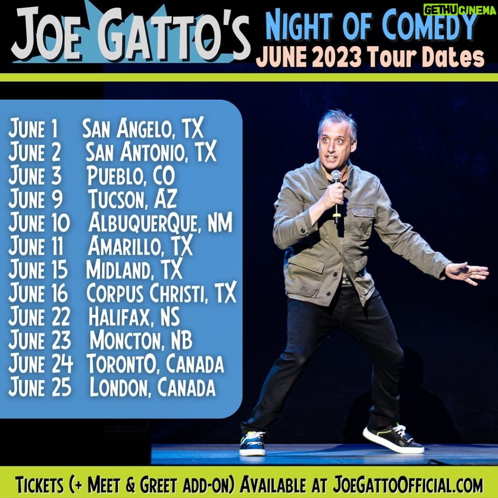 Joe Gatto Instagram - Here’s all my June tour dates friends. Excited to hit some really cool cities I’ve never been to before. Hope to see you there. Link in bio for tix or go to JoeGattoOfficial.com