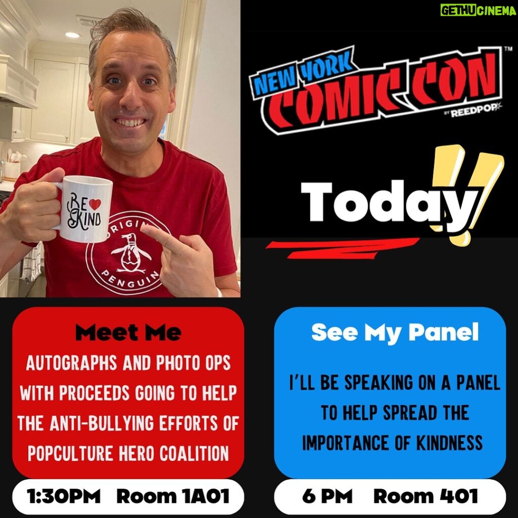 Joe Gatto Instagram - Today at @newyorkcomiccon 1:30PM Signing & photo ops Room 1A01 6PM Panel Room 401 Jacob Javitz Convention Center