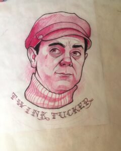 Joe Lo Truglio Instagram - Don’t be sad, Twink, @PeacockTV is finally here. Soon, you can watch #BrooklynNineNine there too. 🚨9️⃣9️⃣🚨 @brent_smith_tattoos 🤯