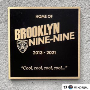 Joe Lo Truglio Instagram - Day late on this, but I’m so proud of this dinky little sign. When we all first started working on the show back in 2013, there was another show’s sign posted, and we joked “Wouldn’t it be great if…”. Of course not in a million years, esp nowadays, did we expect to  go 8 seasons.  Congratulations to all the crew who helped tack this up onto Stage 12 and are forever part of the B99 family. Thank you to the fans who kept us on air, too. We share this with you guys. If you have the right people, you can make history. NINE-NINE!
⭐️⭐️⭐️⭐️
