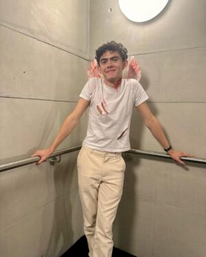 Joe Locke Instagram - Tobie told me to dress as the slutty angel to his devil so I did.