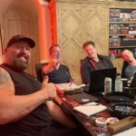 Joe Manganiello Instagram - Got the band back together after three years of remote play and no play… WAR OF DRAGONS Episode 73 kicked off with a food truck and a two hour recap from the very first adventure five years ago, all the way through to the present. The Sandal of Gygax made its appearance as it settled into its new home for the next calendar year at The E. Gary Gygax Memorial Dungeon in Beverly Park next to a set of Gary’s dice gifted to me by his son Luke for my 42nd birthday a few years back. Vince spearheaded a surprise for me, a framed piece of art by Max Dunbar that was used to craft the Wizkids miniatures sets, including all of the characters in the group but this time, with a looming Tiamat above. So f-ing cool… It was a blast seeing everyone in person! Can’t wait for the next session.