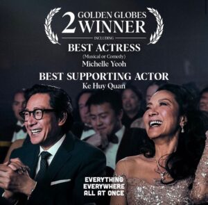 Joe Russo Instagram - A GIANT congratulations to the EEAAO team! Especially the incredibly talented Michelle Yeoh and Ke Huy Quan. The Golden Globes couldn’t have gone to two more deserving, hard working, and amazing human beings. Much love from us to you…