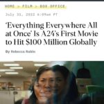 Joe Russo Instagram - HUGE DEAL 👏 Congrats to the Everything Everywhere team. We couldn’t be prouder to be a part of this film. 👏👏👏