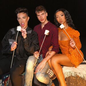 Joey Graceffa Instagram - I swear officer, I’m INNOCENT! 🚨 My new series “Campfire Kiki” is HERE! Join @jamescharles, @nikita_dragun and myself for the first episode, “Drama In The Community” 🔥☕️👀 Link in bio + tag who you want to see around the campfire in the comments below.  #CampfireKiki
