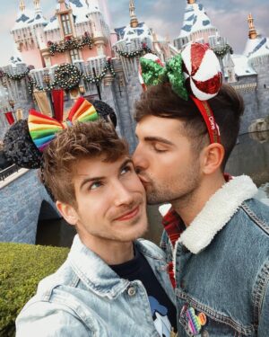 Joey Graceffa Instagram - The happiest place on earth...36737474 pictures later @misterpreda still loves me! 🥰❄️🎄 thank you for the perfect start to the holidays @disneyland 🎁
