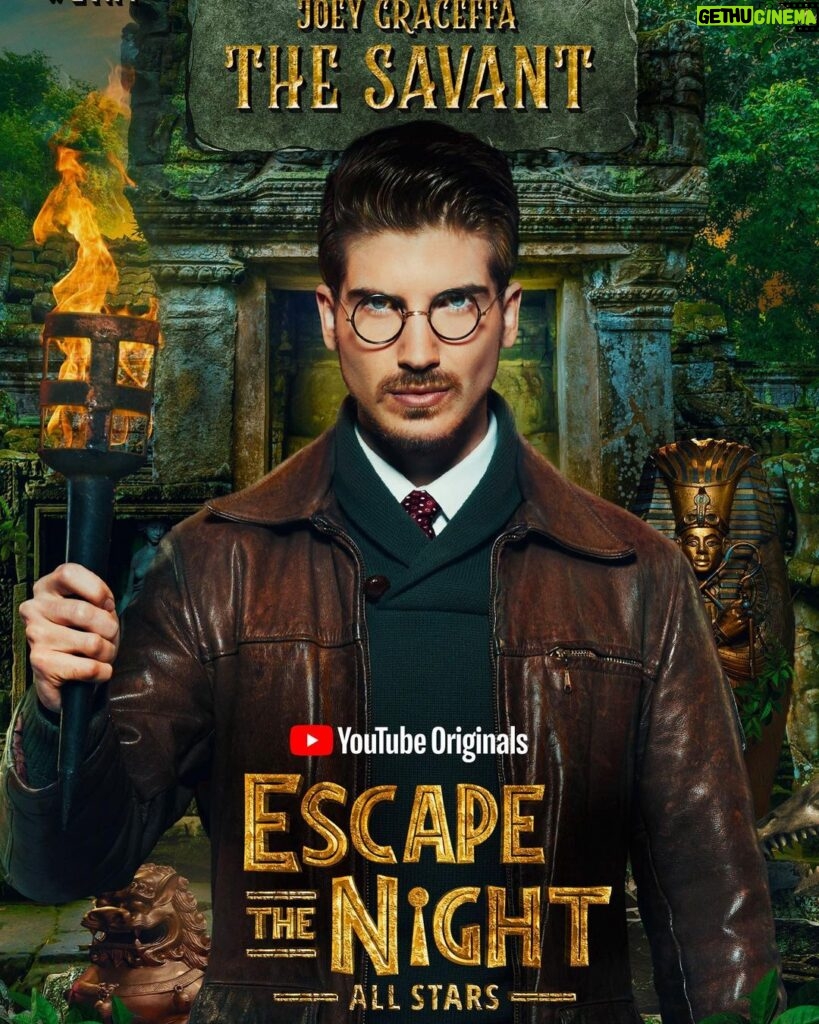 Joey Graceffa Instagram - If Indiana Jones and Harry Potter had a very gay son⚡️ @escapethenight SEASON 4 ALLSTARS premieres July 11 on YouTube Premium! Ahhhhh! Who’s excited?! #ETN4 Los Angeles, California