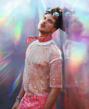 Joey Graceffa Instagram - MOON 🌙 PRISM 🌈 POWER ⚡️NIPPLES!  #coachella day 2 let’s gooooo