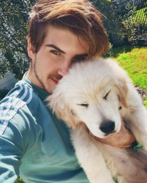 Joey Graceffa Instagram - meet my new friend 🥰🐶😍 are you ready for another one @misterpreda?