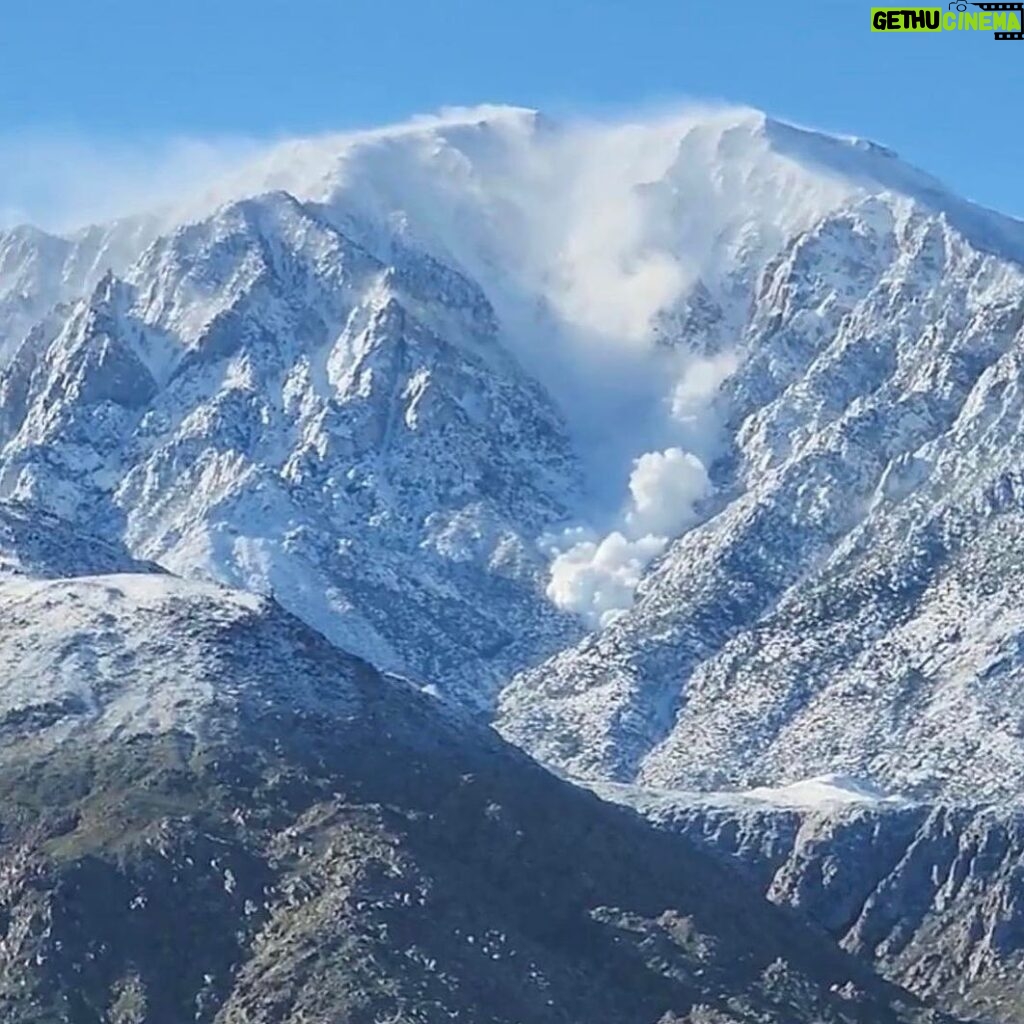 John Barrowman Instagram - A rare avalanche in our San Jacinto Mountains due to heavy snow and wind. Dangerous but kind of beautiful. . #palmsprings #avalanche #sanjacintomountains #trending #snow #california #weather #photography #beautiful #nature Photo credit: Joyce Schwartz Palm Springs, California