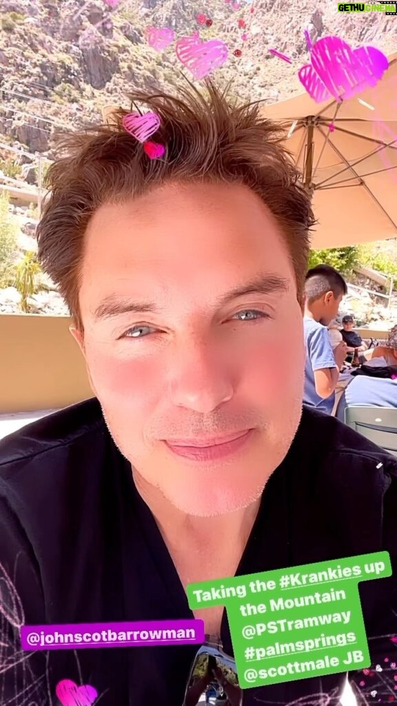 John Barrowman Instagram - Taking the #Krankies up the Mountain! . . #palmsprings @scottmale #lgbtqia #love# #family #palmsprings #palmspringsaerieltramway #mountain #scotland #comic #entertainer #glasgow