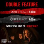 John Krasinski Instagram - YESSS! We’re celebrating Cinema Week the only way we know how!... with a one night only DOUBLE FEATURE of #AQuietPlace and #AQuietPlace2 !!! Wednesday, June 23! Get tix at AQuietPlaceMovie.com #TheatersAreBack