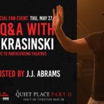 John Krasinski Instagram - Well this Thursday the theater surprise... is all mine! Thanks to my incredible surprise guest @jjabramsofficial !!! And if you can’t make it to LA? No worries! We’re streamin it live to about 500 participating theaters!!! See you there! #aquietplace2 #TheatersAreBack !!!