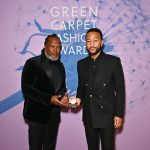 John Legend Instagram - Deeply honored to receive The Rebel Award at the 2024 @greencarpetfashionawards and to be introduced by the incredible @shakasenghor. His story of transformation and resilience inspired me to sing and reaffirms why we must continue to listen to each other and work with unwavering commitment towards a more loving and just world. Thank you, Shaka, and thank you to the GCFA. Let's keep making waves for change.