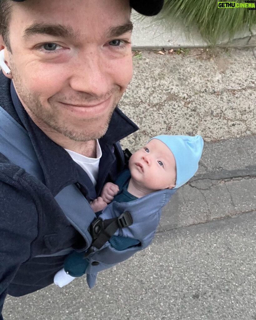 John Mulaney Instagram - Happy Birthday to the tiny man who has been stuck to me for two months. Whoever you are sir, you sure are a fun companion.