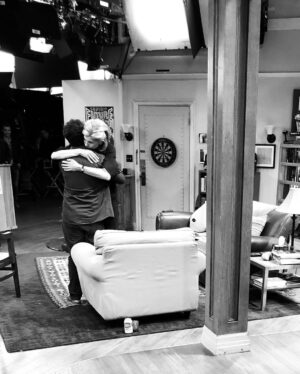 Johnny Galecki Instagram - Rehearsal w/ #christinebaranski 📸: @kaleycuoco & @stevemolaro #BTS @bigbangtheory_cbs