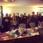 Johnny Galecki Instagram - The illustrious @bigbangtheory_cbs Writer’s Room, where (at least) 278 stories have been imagined and built by the incredible minds of (L-R) @goetech @billprady #andygordon #mariaferrari @mildmanneredsteveholland #chucklorre #adamfaberman @misstarahernandez @ericlinuskaplan @stevemolaro #jeremyhowe @anthonydelbroccolo ❤️❤️❤️ (Note the empty white board behind us as there are no longer any future episodes to discuss. A first in 12 years.)