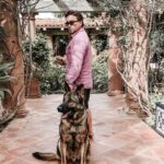 Johnny Galecki Instagram - A boy and his dog. 📷: @alainamariemeyer Thanks for keeping us safe and overjoyed, Gink.