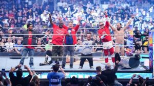 Johnny Knoxville Instagram - Thanks to Vince McMahon and everyone at the @wwe for allowing me the opportunity of smashing @samizayn at #wrestlemania. Also thanks to Jeffy, Jasper, Weeman, Pontius and Tremaine for being there and having my back. And a big thank you to @shanehelmscom for showing me all the moves I used to gain victory. And of course a huge thanks to @kp416 and @jacqlefevre for keeping the crazy train on the tracks. Undefeated at Wrestlemania. What a night and Wahoo! #johnnyknoxvilleworldchampion #nightnightsami 📸 by @wwe