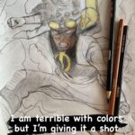 Jonathan Daviss Instagram - I seriously missed sketching. I would never color in my sketches for fear of messing em up, but I wanted to step out of my comfort zone a bit on this one. A HUGE shout out to @parisalleyne who illustrated the original image of Static I used for reference. Go follow him and check out his amazing work on his current run on Static. He’s crazy talented!