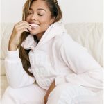 Jordyn Woods Instagram - HIGHLY FAVORED🤍 we’re live on @woodsbyjordyn 🎀 trust me, you will live in this sweatsuit and the candles are the sweetest touch to your home. Overwhelmed with the amount of support we’ve received on this already 🥲