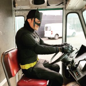 Joseph Gordon-Levitt Instagram - Finale episode of #MrCorman out today! Finally you can watch the whole thing. @jamiejchung is wonderful in it. But I didn’t have any pictures of us on my phone ☹️ So here’s the DP, Jaron, @arturocastrop driving a UPS truck in half a batman costume, a nice touch on Josh’s bedroom wall from Production Designer Meghan, and the moment of totally finishing our final color grade session with Pam and Damien which completed post production. @appletvplus