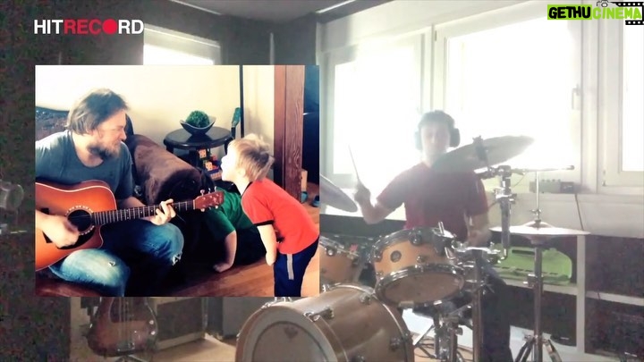 Joseph Gordon-Levitt Instagram - From now on whenever anyone asks how I'm spending my time in quarantine, I'm gonna send them this video of me playing drums to the sound of screaming toddlers. Drums by me, guitar and screaming toddlers by ValiantJO on @hitrecord. #QuarantineLife