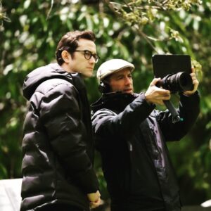 Joseph Gordon-Levitt Instagram - Finale episode of #MrCorman out today! Finally you can watch the whole thing. @jamiejchung is wonderful in it. But I didn’t have any pictures of us on my phone ☹️ So here’s the DP, Jaron, @arturocastrop driving a UPS truck in half a batman costume, a nice touch on Josh’s bedroom wall from Production Designer Meghan, and the moment of totally finishing our final color grade session with Pam and Damien which completed post production. @appletvplus