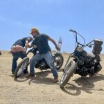 Josh Brolin Instagram - Missing home: the surly exchanges, the maelstrom of ocean that always humbles, and what the guttural roar of a vintage Harley between my legs breeds in the feral confines of the soul. Yeah, I’ll take it during the rising of a summer sun or under a winter’s moon; home is where family sings and wifey dances and a long line of burly lion hearts pepper the highways with what great novels are made of. @brianbowensmith @roosterthechopper @choppersmagazine @wiscospeedshop @nashmotorcycleco