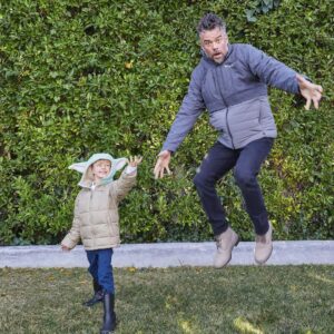 Josh Duhamel Instagram - The kid and me doing what we do best - finding our own adventures in between episodes of #TheMandalorian. With the latest #StarWars collection from @Columbia1938, we get to combine our favorite activities (and we might just pass as a couple of stunt doubles if you ask me). Collection drops tonight at Midnight ET. Join the journey #ad #ColumbiaPartner #MandoMondays