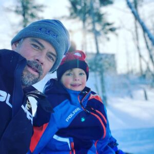 Josh Duhamel Instagram - First day out on the snow and he’s already picking up chicks.