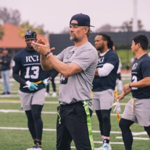 Josh Duhamel Instagram - Had a blast at @rx3growth charity flag football tournament. Got to hang with @aaronrodgers12, @joshallenqb and @jaredgoff and raised a bunch of money. AND I didn’t blow my knee out😛