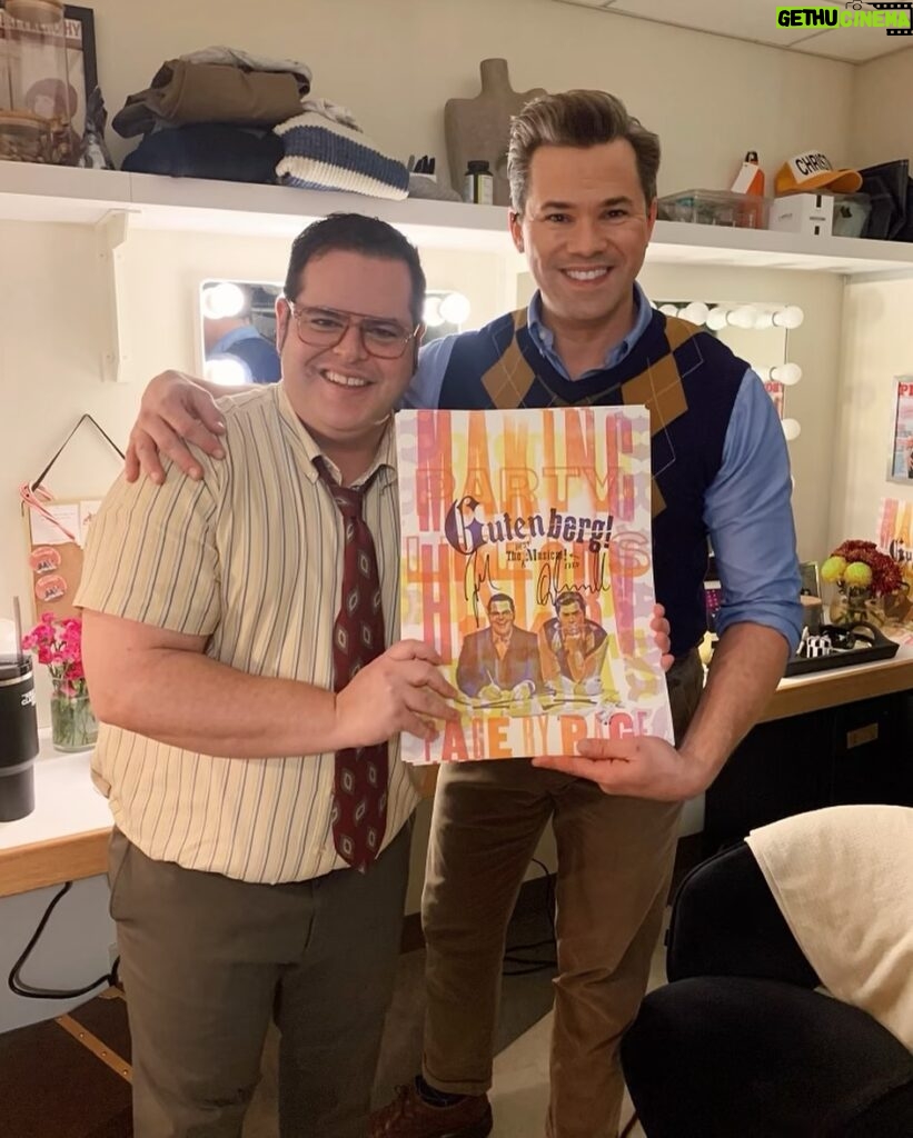 Josh Gad Instagram - It’s art imitating life imitating art…and now you have the chance to win your own! Enter to win a custom, signed #GutenbergBway inspired print from @brightpress_ ⬇️ HOW TO ENTER: 1) Follow @gutenbergbway and @brightpress_ 2) Like this post 3) Tag your best bud in the comments! Winner will be contacted via DM on Thursday, 1/25