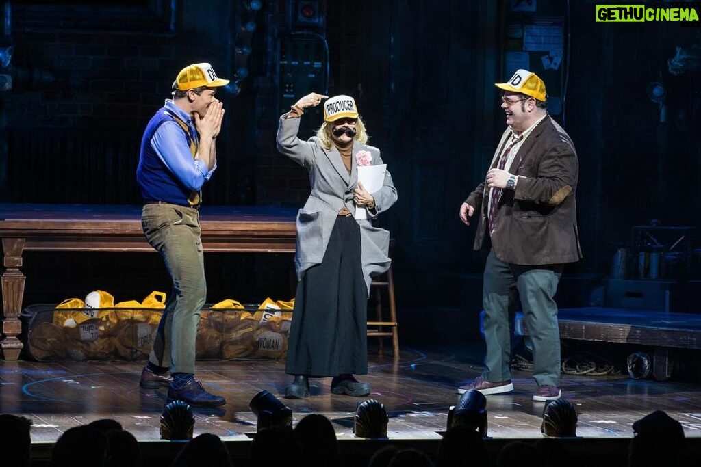 Josh Gad Instagram - One of the funniest human beings alive joined us last night with her own makeshift mustache to eat dreams at @gutenbergbway — my God, I love you @amysedaris