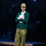 Josh Gad Instagram - Grant Gustin Guested at GUTENBERG! (Say that five times fast.) The @w4emusical star brought the house down at last night’s show 🍽️✨ #GutenbergBway 📸: @triciambaron James Earl Jones Theatre