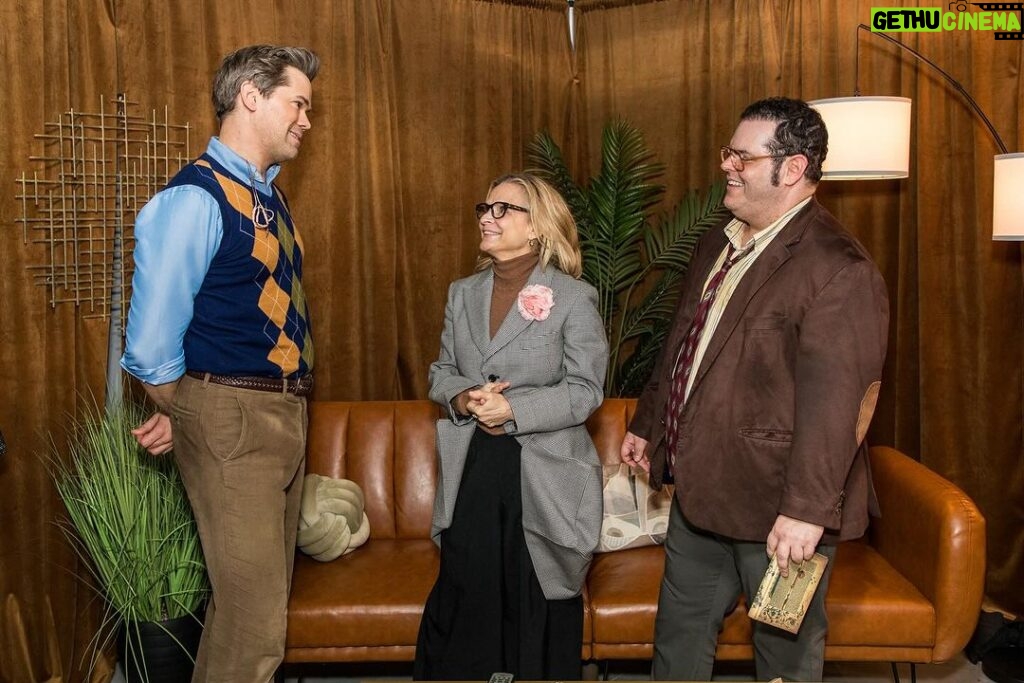 Josh Gad Instagram - One of the funniest human beings alive joined us last night with her own makeshift mustache to eat dreams at @gutenbergbway — my God, I love you @amysedaris